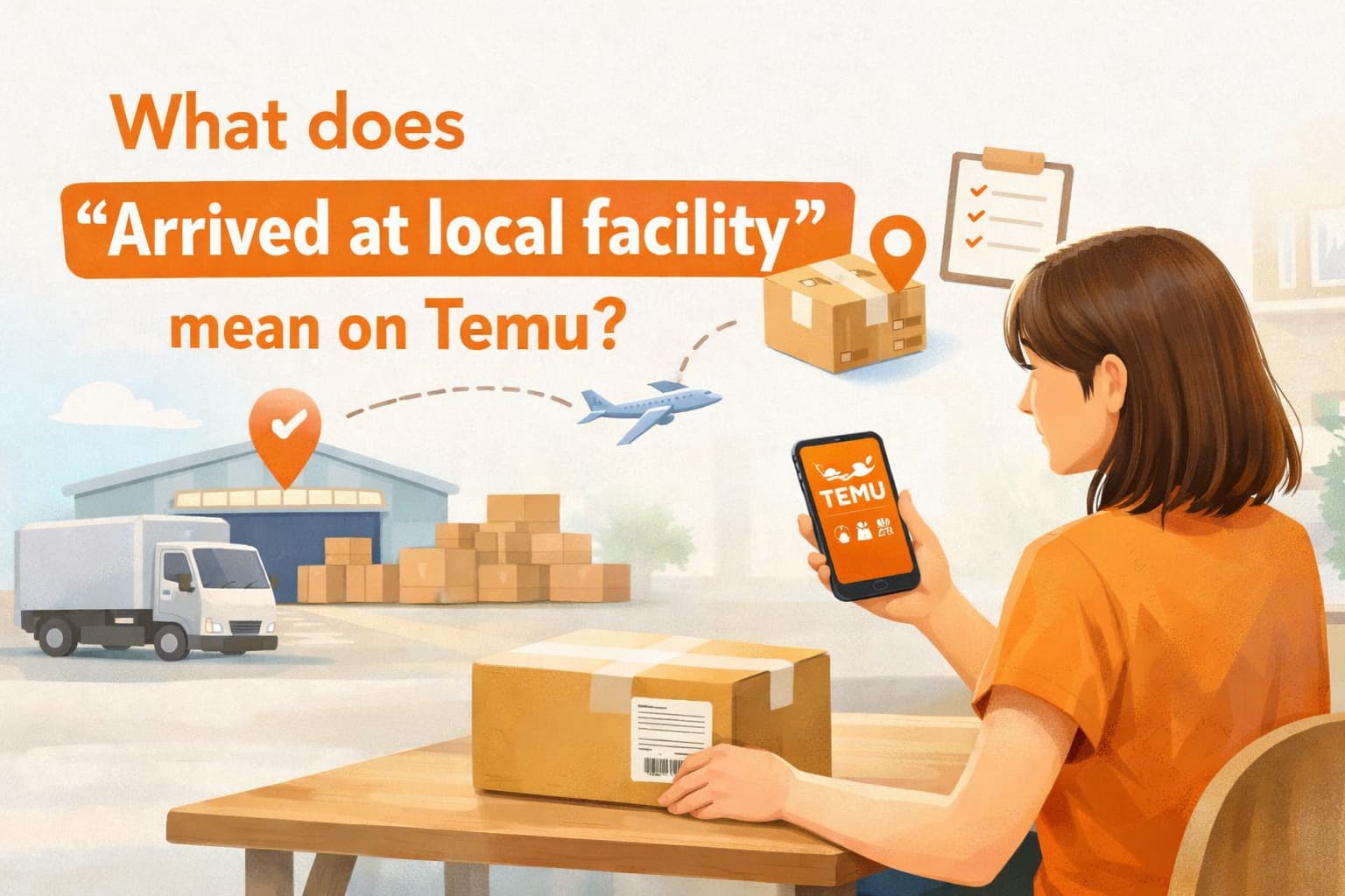 What does “Arrived at local facility” mean on Temu